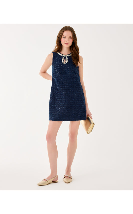 Ronan Skirted Romper - Low Tide Navy After Party Lurex Boucle