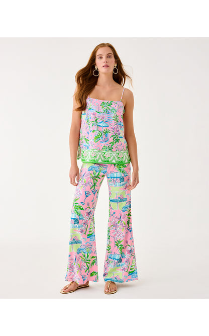 33" Polyanna High Rise Palazzo Pant - Conch Shell Pink Oversized Sunny Dee