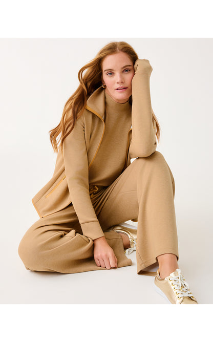 UPF50+ Basque Full Zip Jacket - Heathered Iced Latte