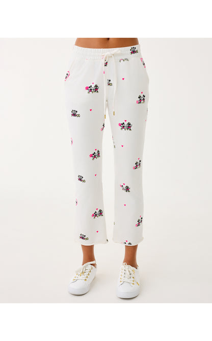 Playa Crop Terry Pant - Coconut Disney Half Drop