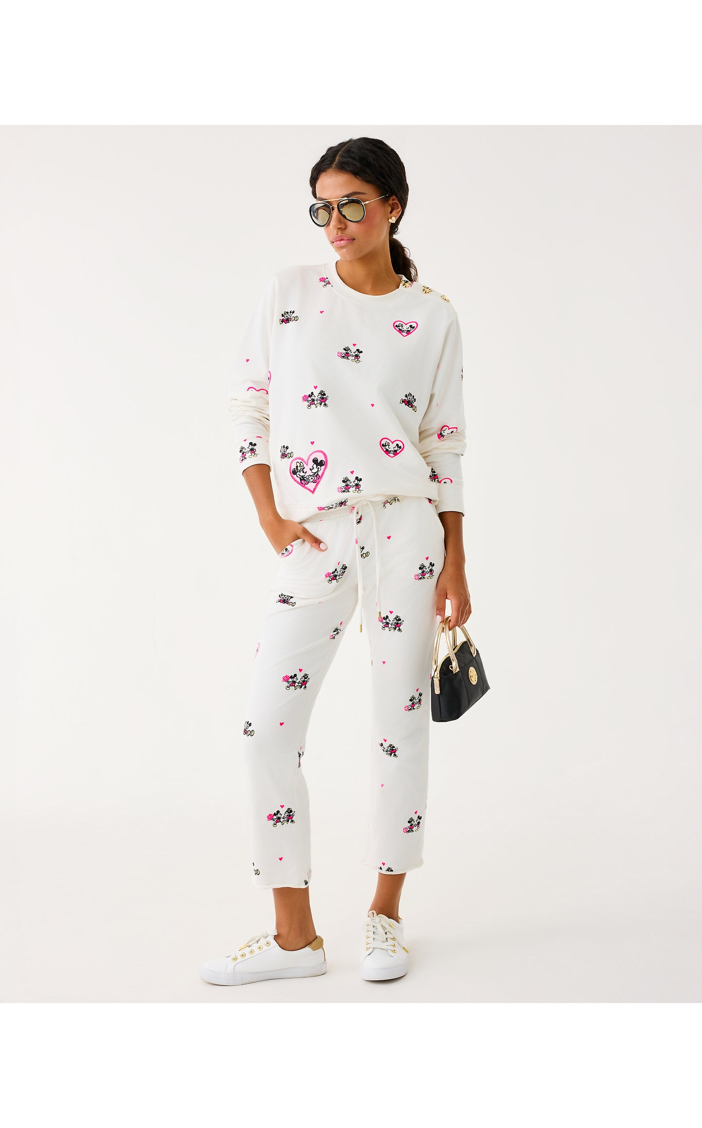 Playa Crop Terry Pant - Coconut Disney Half Drop