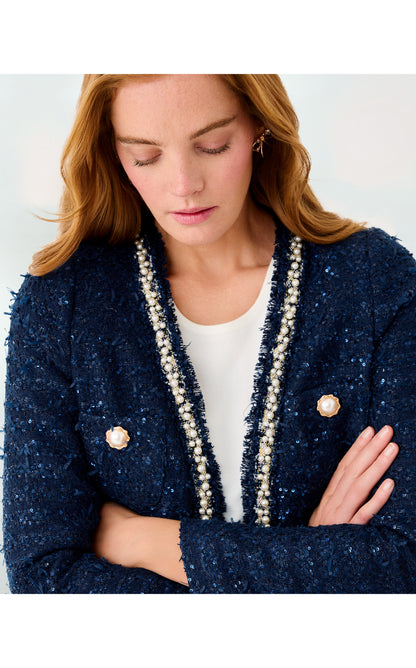 Neoma Boucle Jacket - Low Tide Navy After Party Lurex Boucle