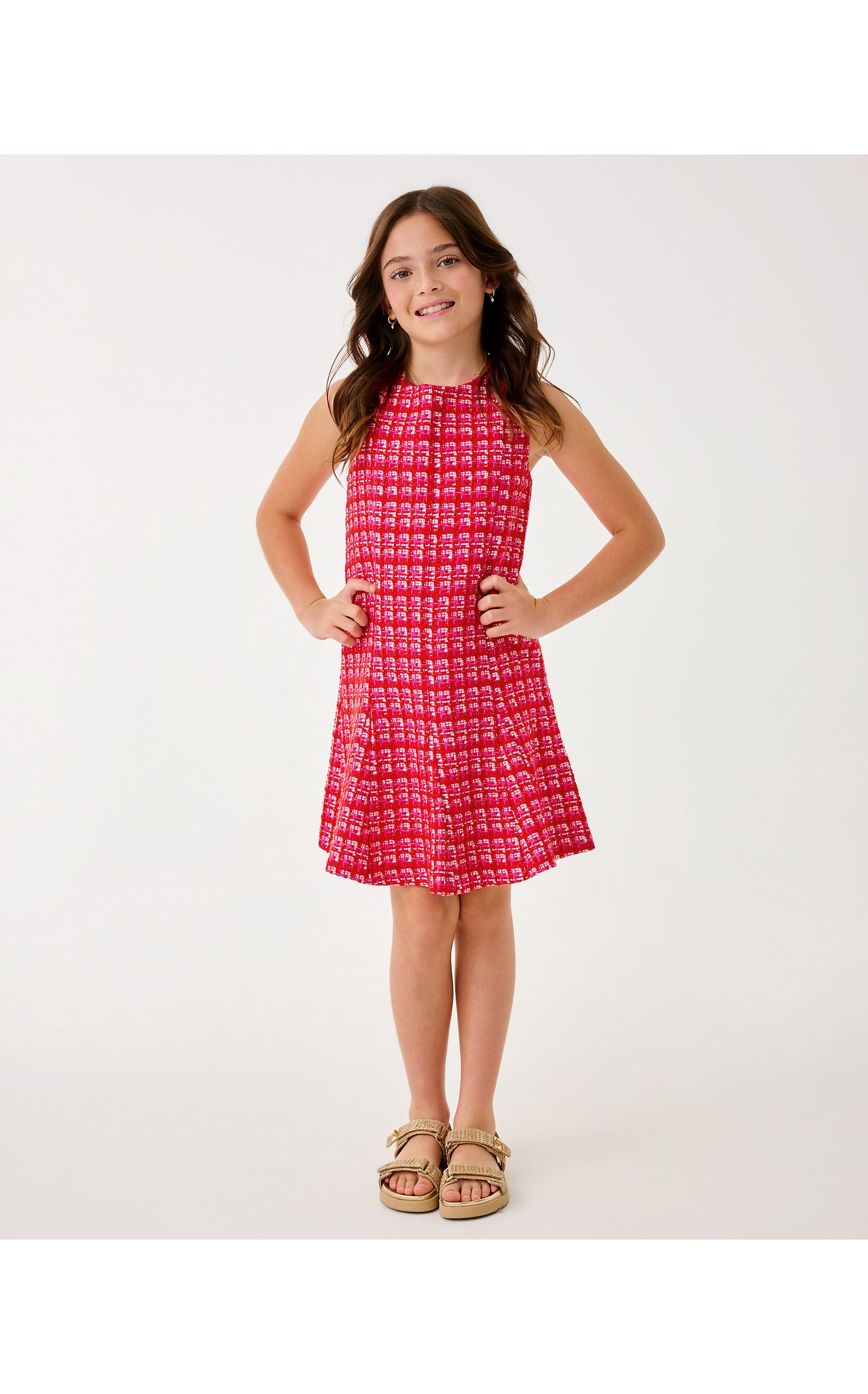Mini Enya Dress - Cranberry Red Fiesta Boucle