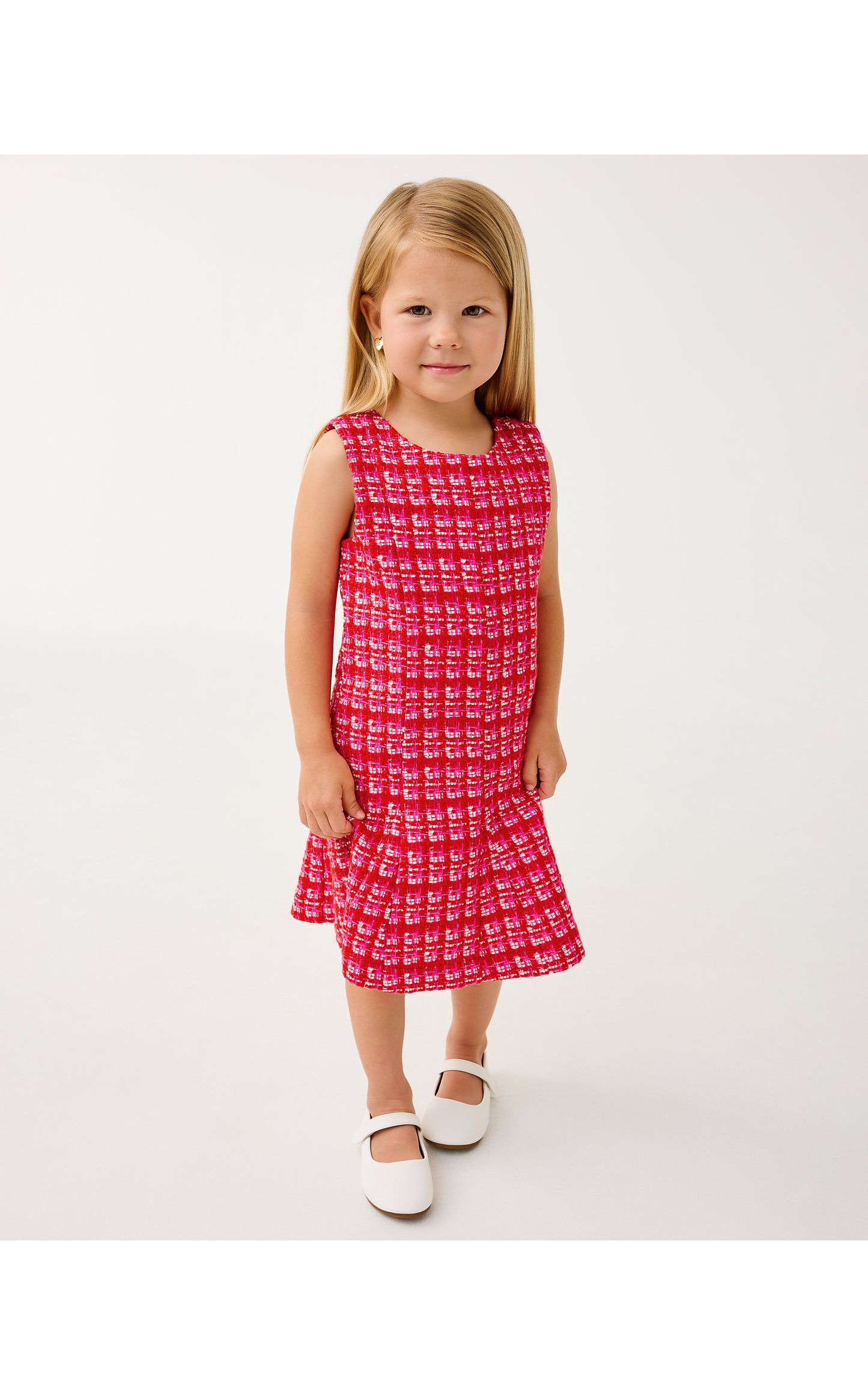 Mini Enya Dress - Cranberry Red Fiesta Boucle