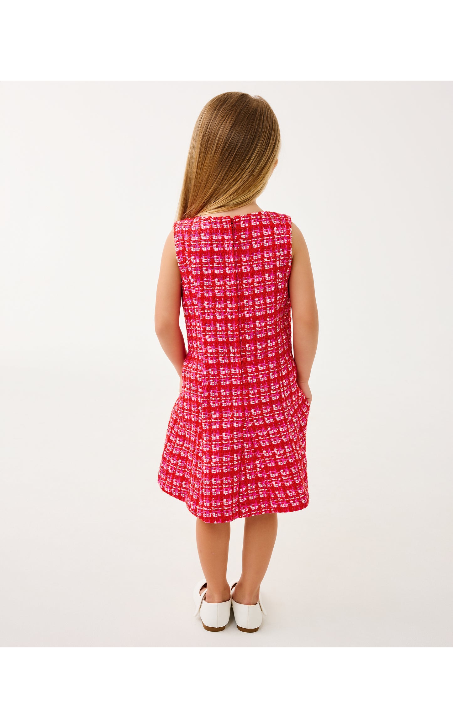 Mini Enya Dress - Cranberry Red Fiesta Boucle