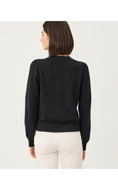 Millard Sweater - Black Big Lillys Flower Embroidery