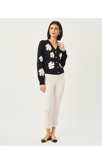 Millard Sweater - Black Big Lillys Flower Embroidery