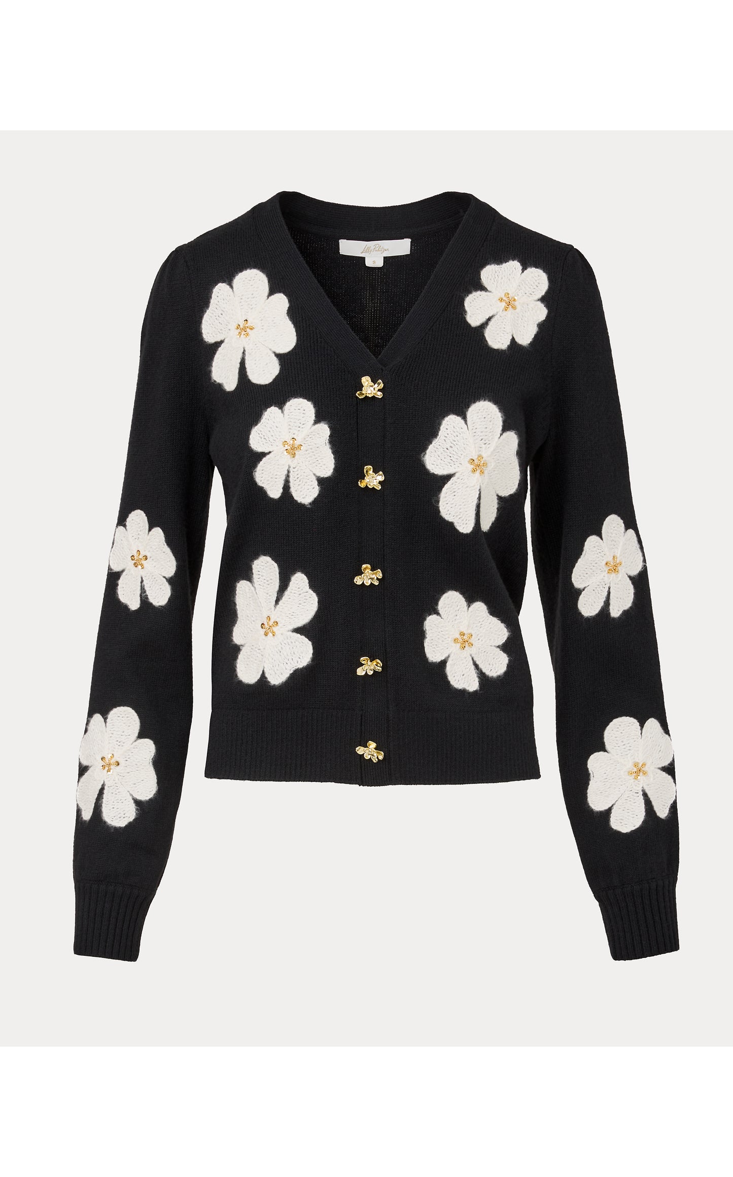 Millard Sweater - Black Big Lillys Flower Embroidery