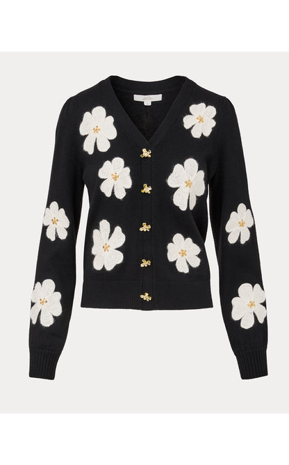Millard Sweater - Black Big Lillys Flower Embroidery