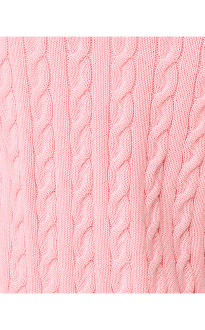 Brockton Crew Neck Cardigan - Conch Shell Pink X Jackfruit Green Tipping