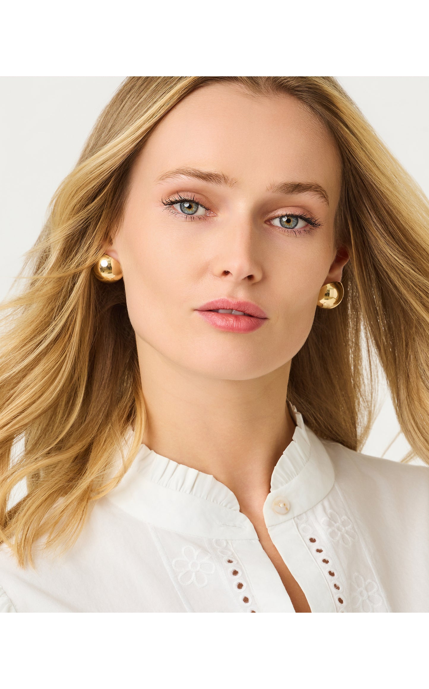 Etta Stud Earrings - Gold Metallic