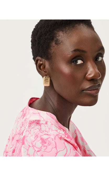 Viney Liney Earrings - Gold Metallic