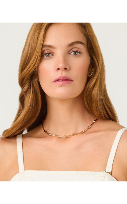 Rousseau Wave Necklace - Gold Metallic