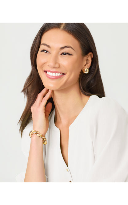 Rousseau Wave Bracelet - Gold Metallic