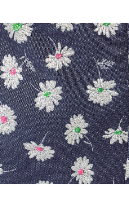 Colette Mini Skort - Low Tide Navy Petal Toss Metallic Jacquard