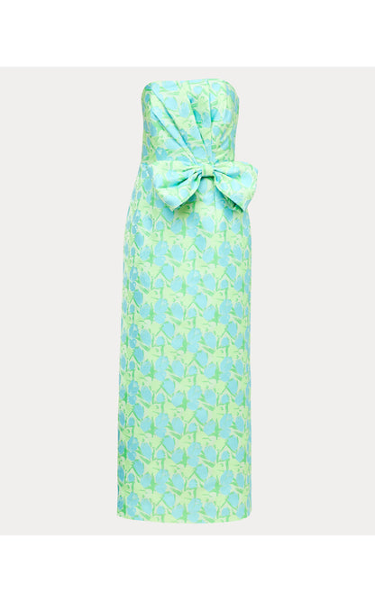 Tiernan Strapless Maxi Dress - Capri Blue Tulip Tango Jacquard