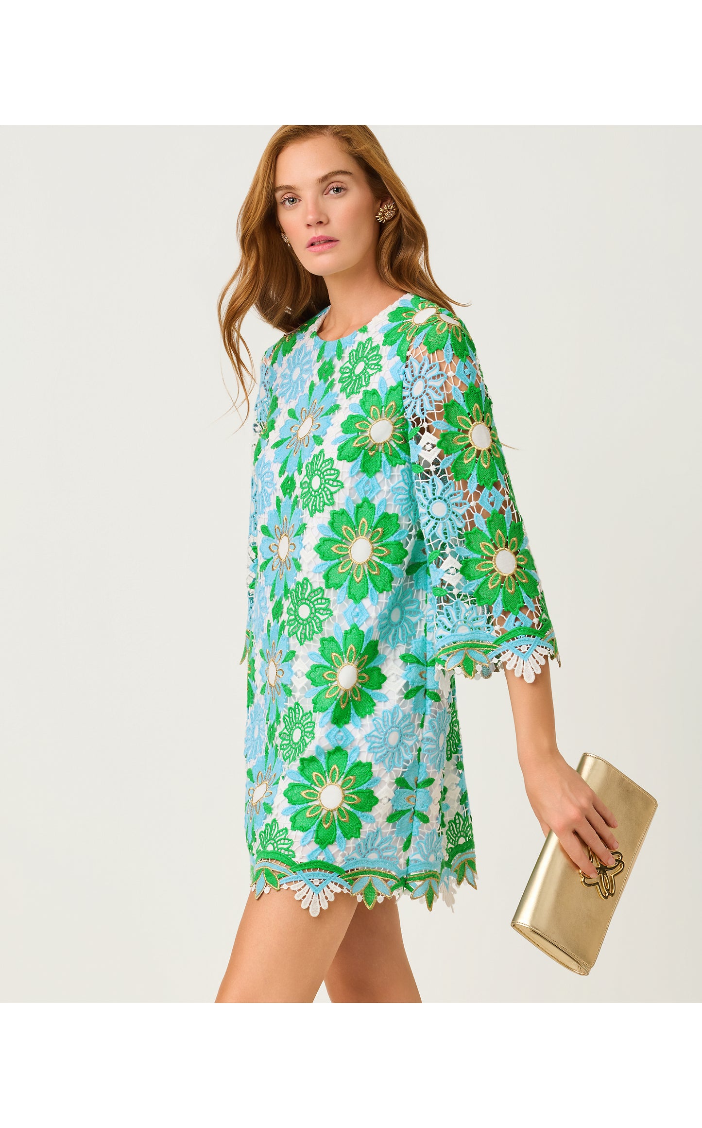 Jouri Lace Dress - Putting Green Sunshine Tile Lace