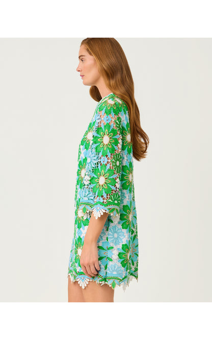 Jouri Lace Dress - Putting Green Sunshine Tile Lace