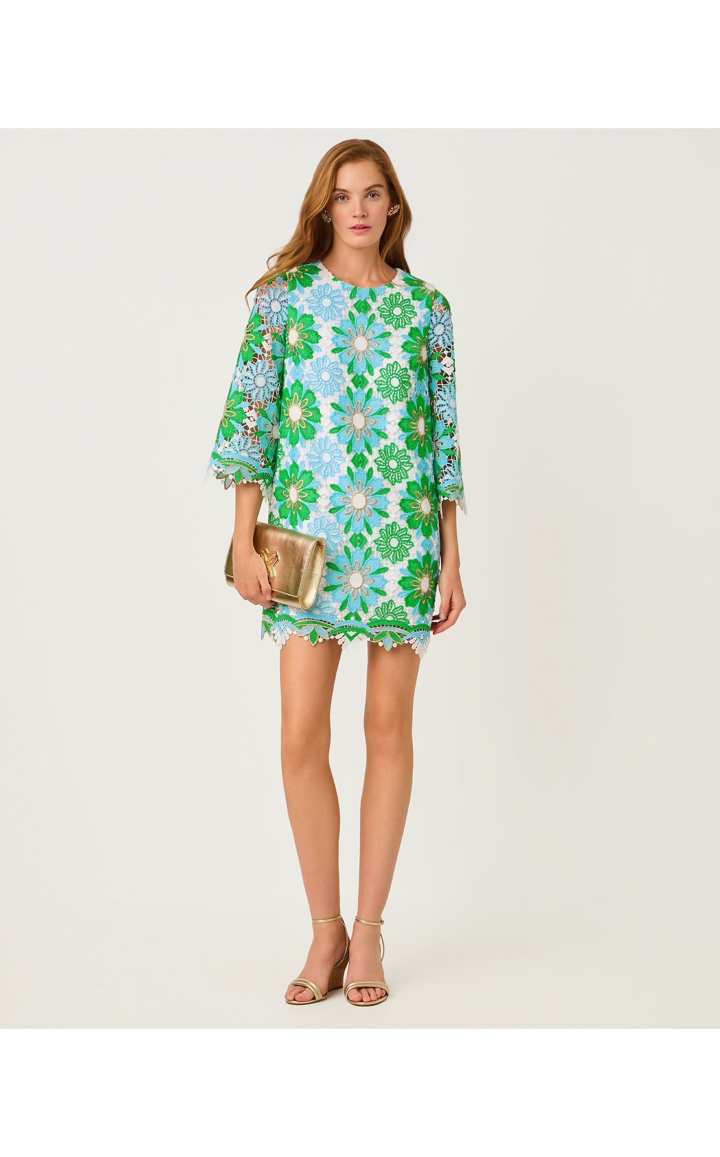 Jouri Lace Dress - Putting Green Sunshine Tile Lace