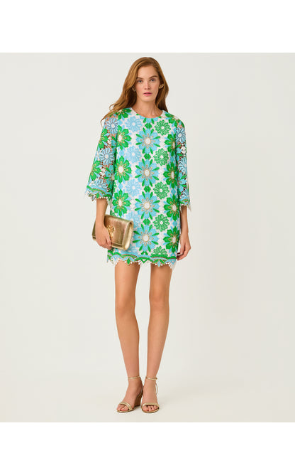 Jouri Lace Dress - Putting Green Sunshine Tile Lace