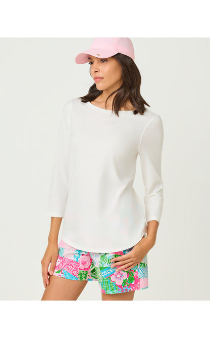 Key West 3/4 Sleeve Top - Resort White