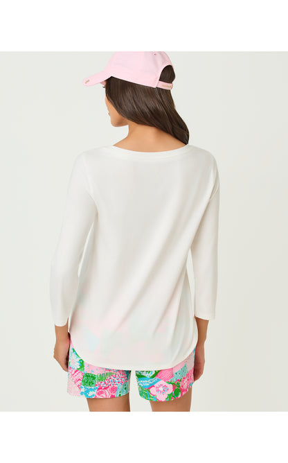 Key West 3/4 Sleeve Top - Resort White