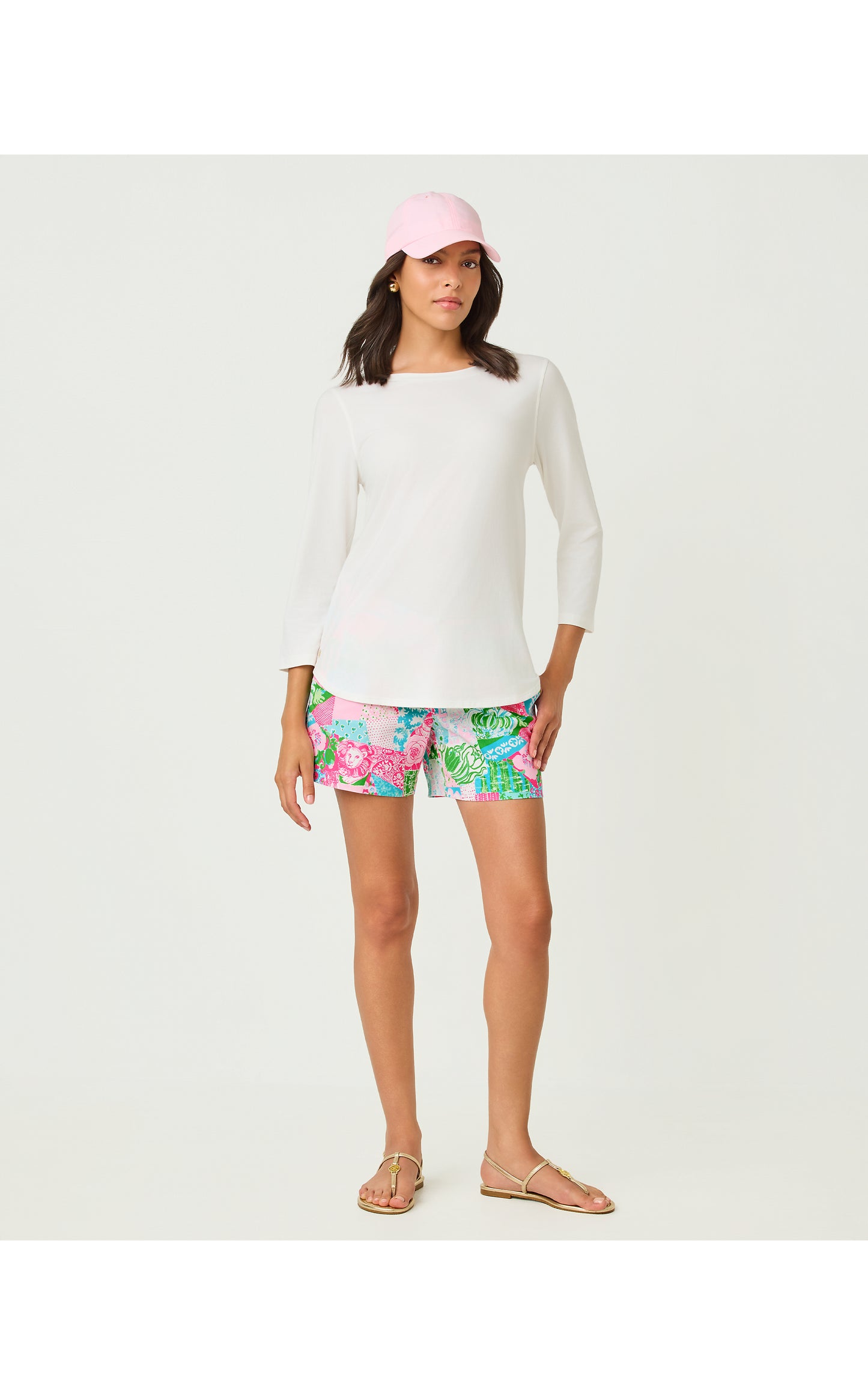 Key West 3/4 Sleeve Top - Resort White