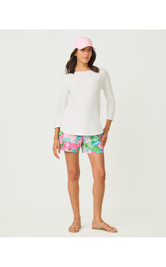 Key West 3/4 Sleeve Top - Resort White