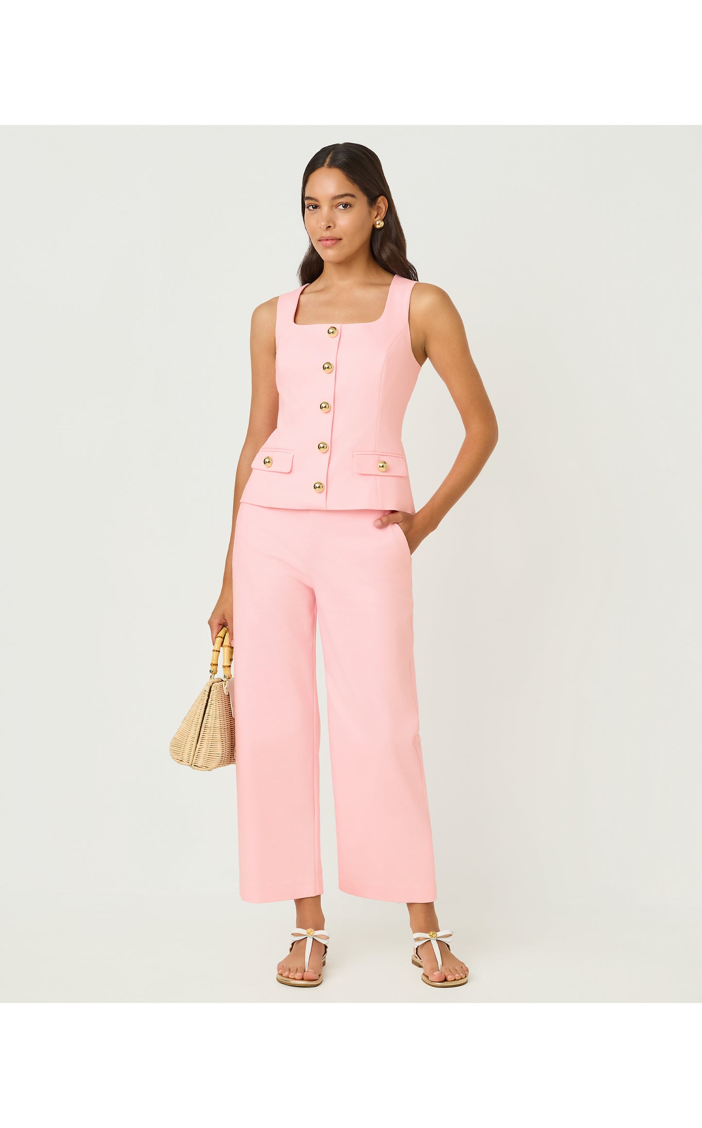 26" Sarissa High Rise Crop Pant - Pink Muse