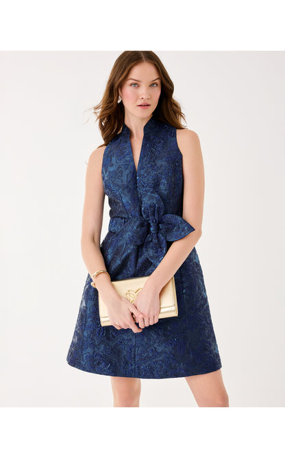 Tazie Dress - Low Tide Navy Nightshade Brocade