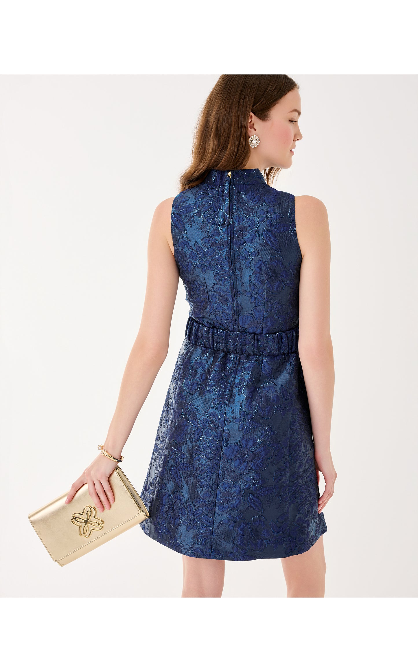 Tazie Dress - Low Tide Navy Nightshade Brocade