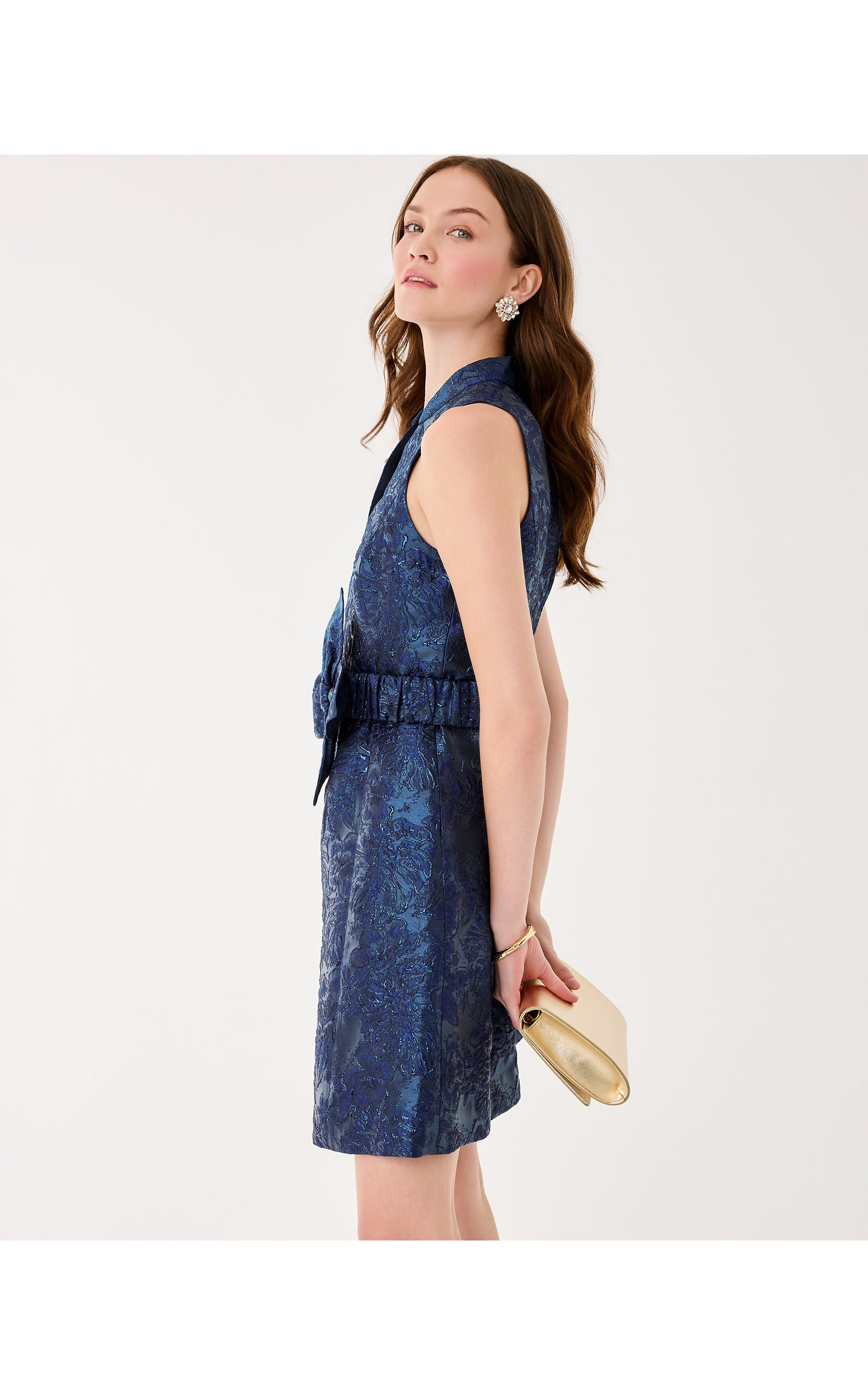 Tazie Dress - Low Tide Navy Nightshade Brocade