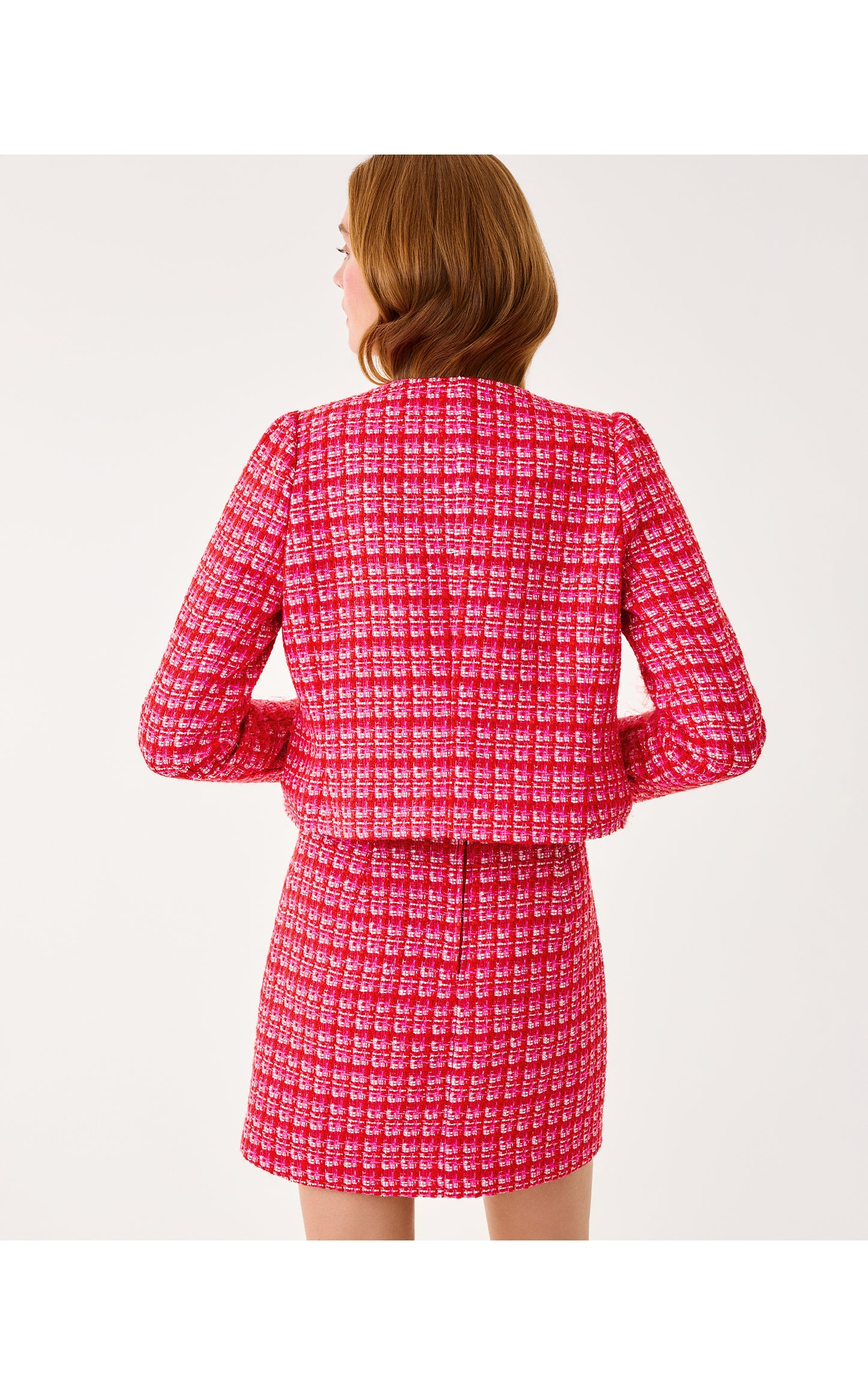 Kimia Boucle Jacket - Cranberry Red Fiesta Boucle