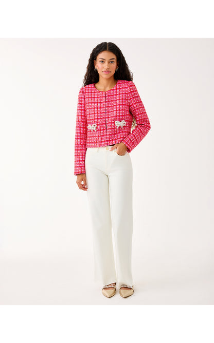 Kimia Boucle Jacket - Cranberry Red Fiesta Boucle