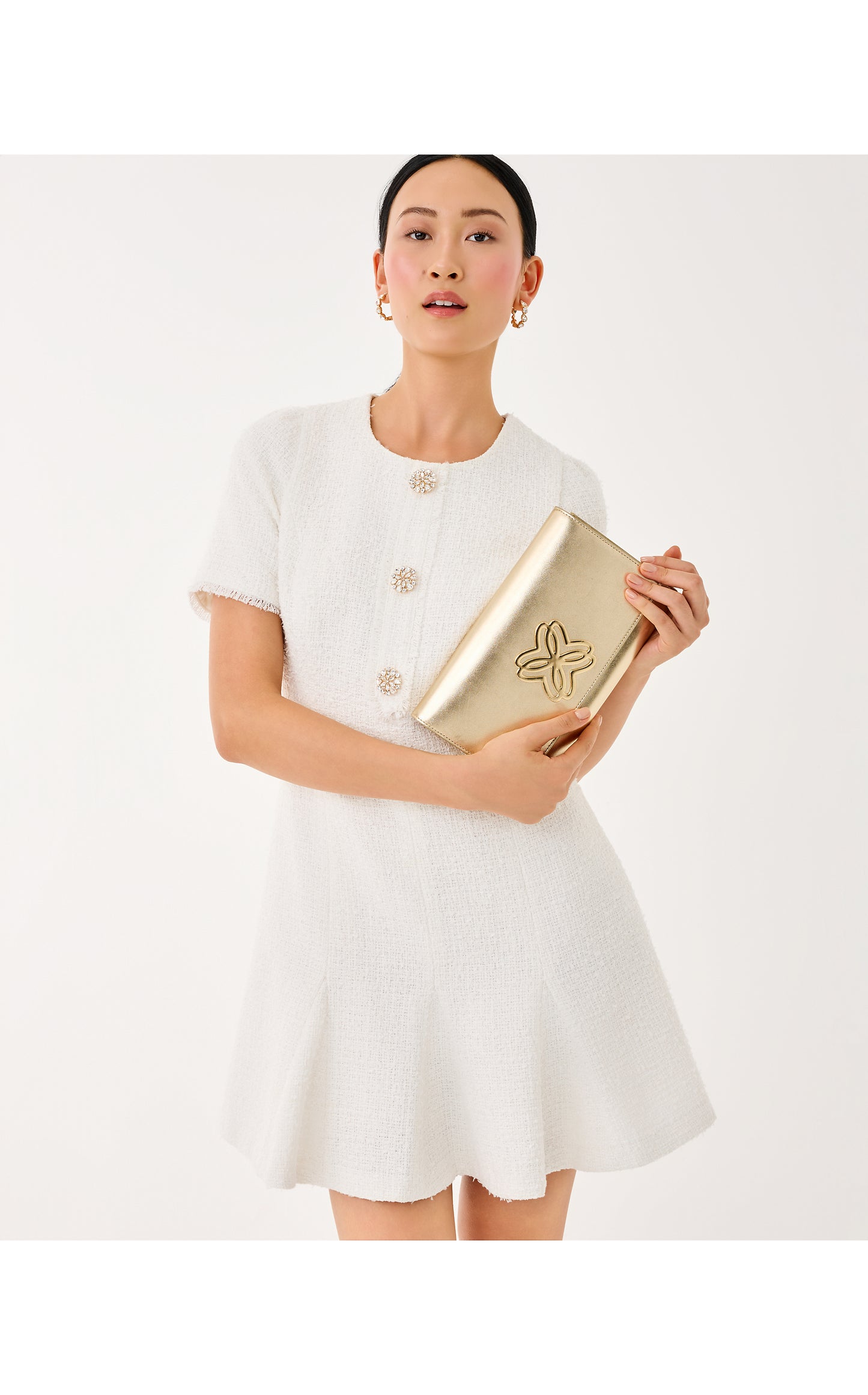 Geneva Boucle Dress - Coconut Chic Chick Boucle