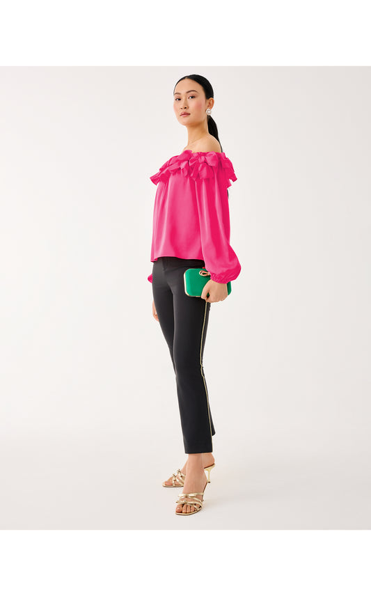 Ana Embellished Crop Flare - Noir