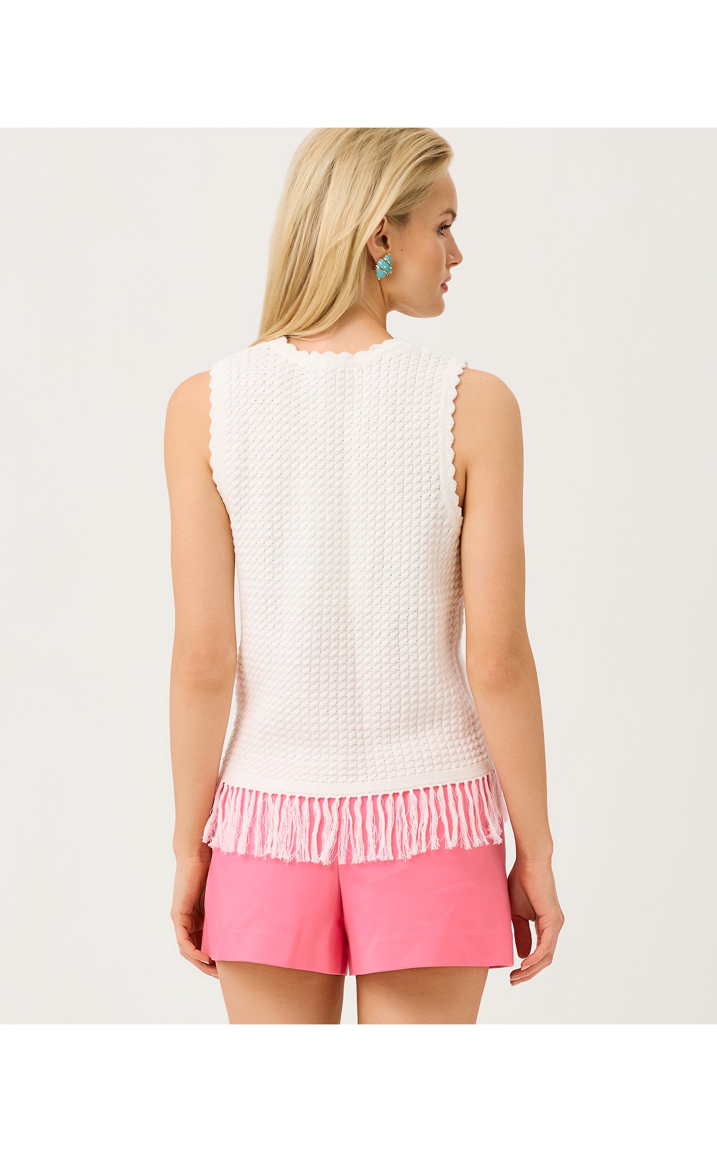 Roe Sweater Shell - Resort White Starfish Embroidery