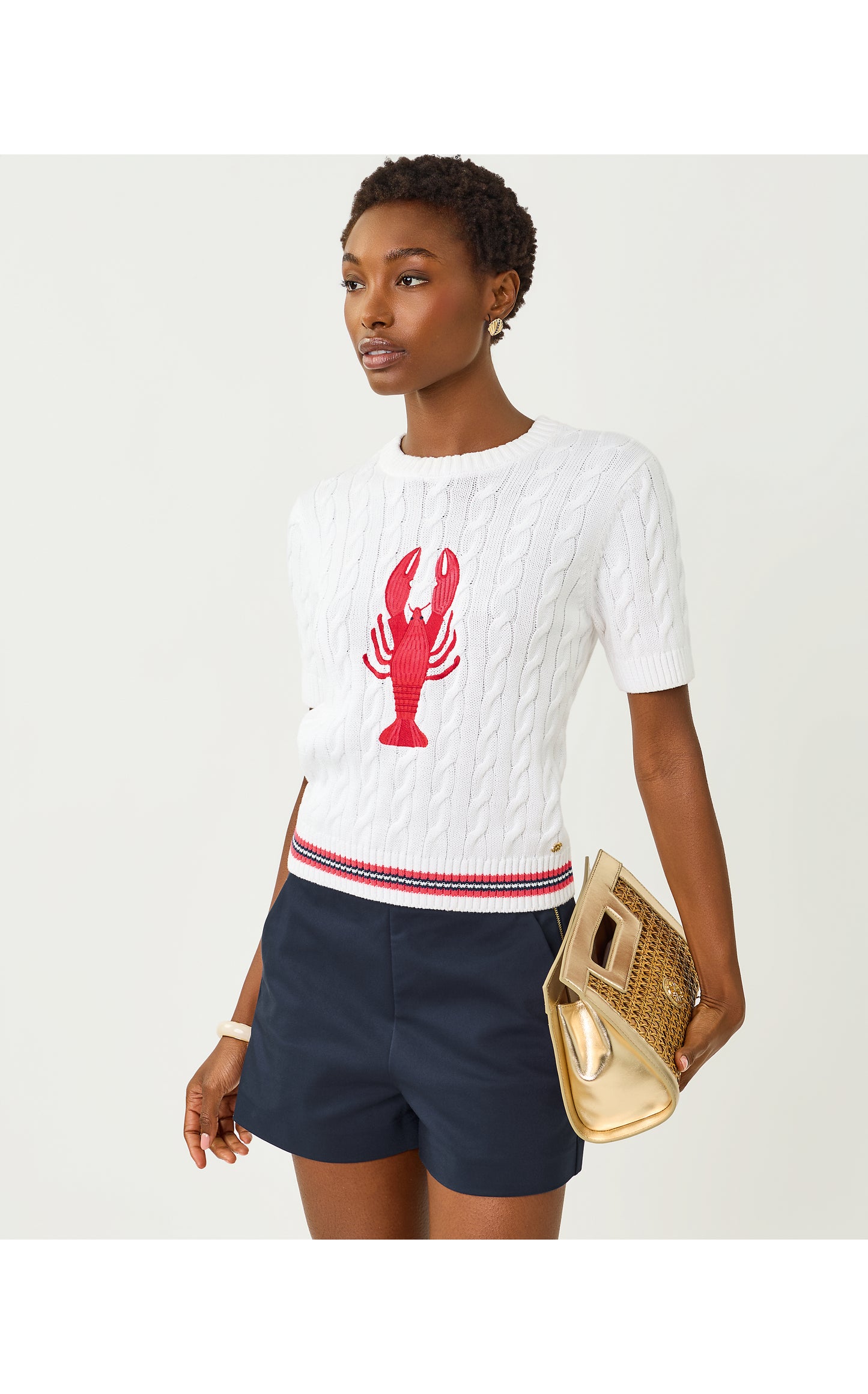 Miko Sweater - Resort White Lobster Embroidery