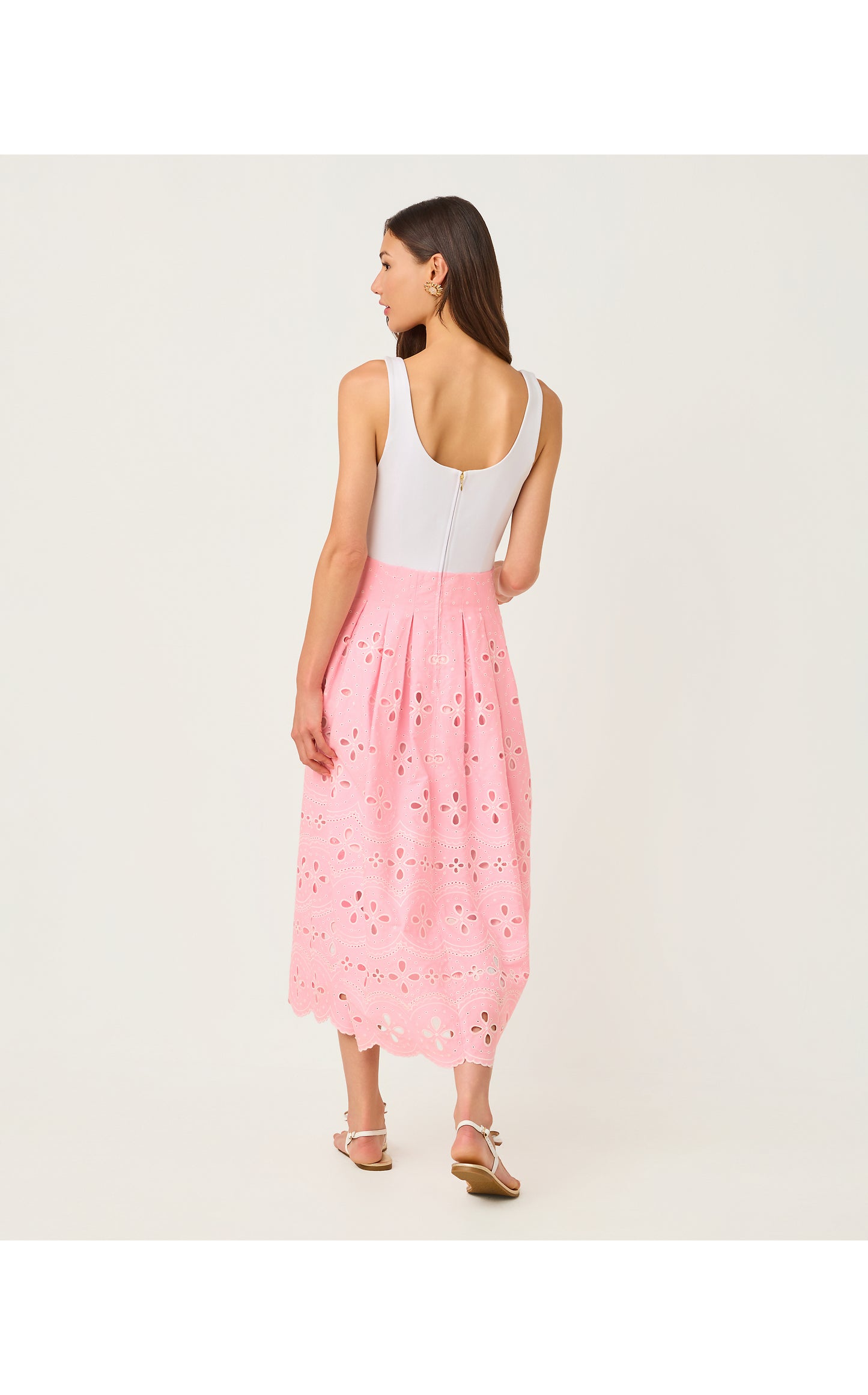 Lissette Midi Dress - Conch Shell Pink Spring Showers Eyelet