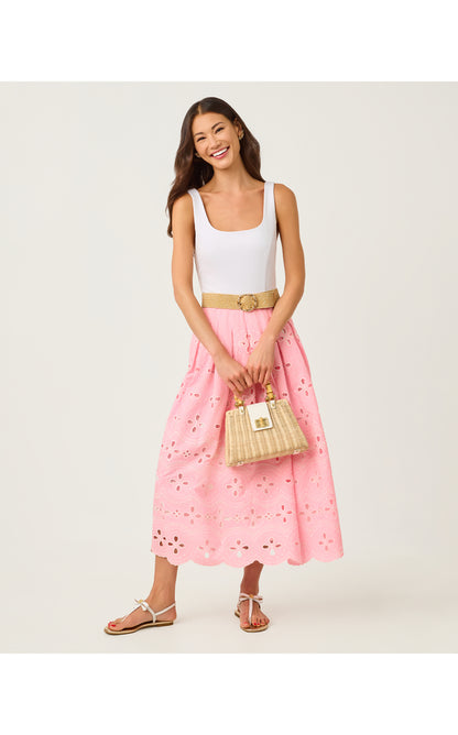 Lissette Midi Dress - Conch Shell Pink Spring Showers Eyelet