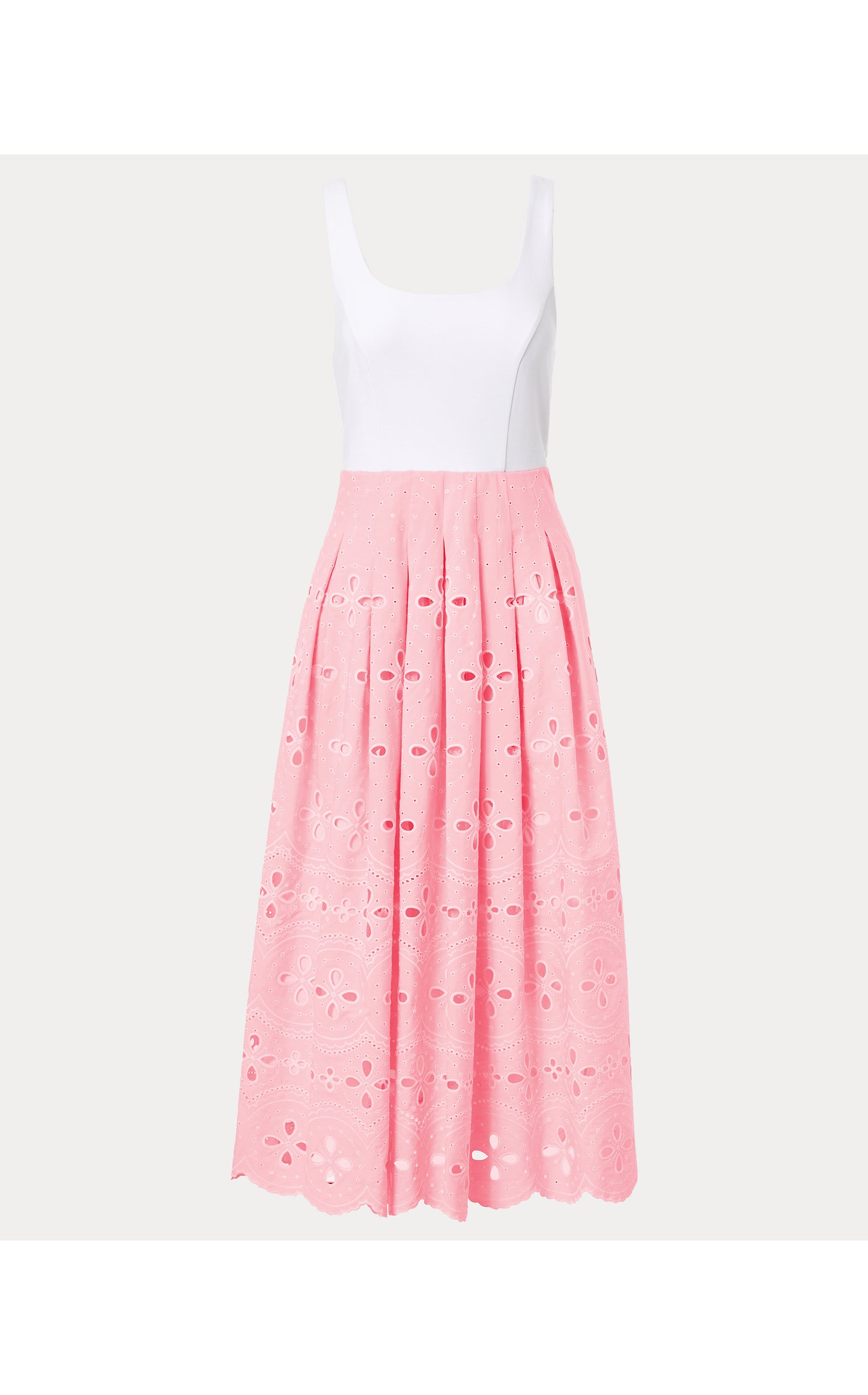 Lissette Midi Dress - Conch Shell Pink Spring Showers Eyelet