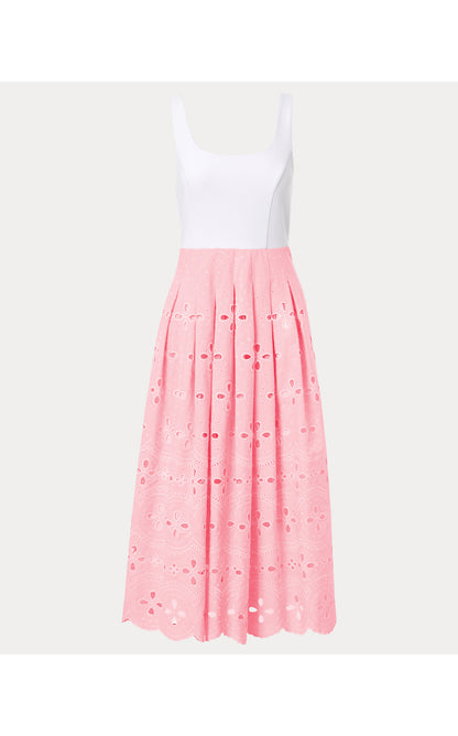 Lissette Midi Dress - Conch Shell Pink Spring Showers Eyelet