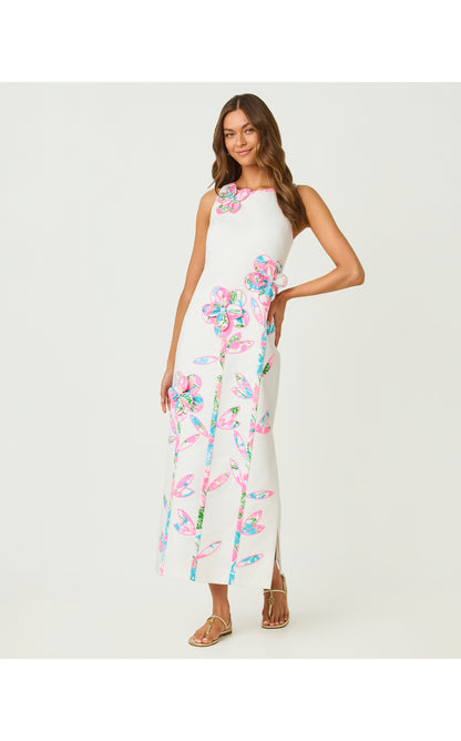 Marleigh Stretch Maxi Shift Dress - Resort White