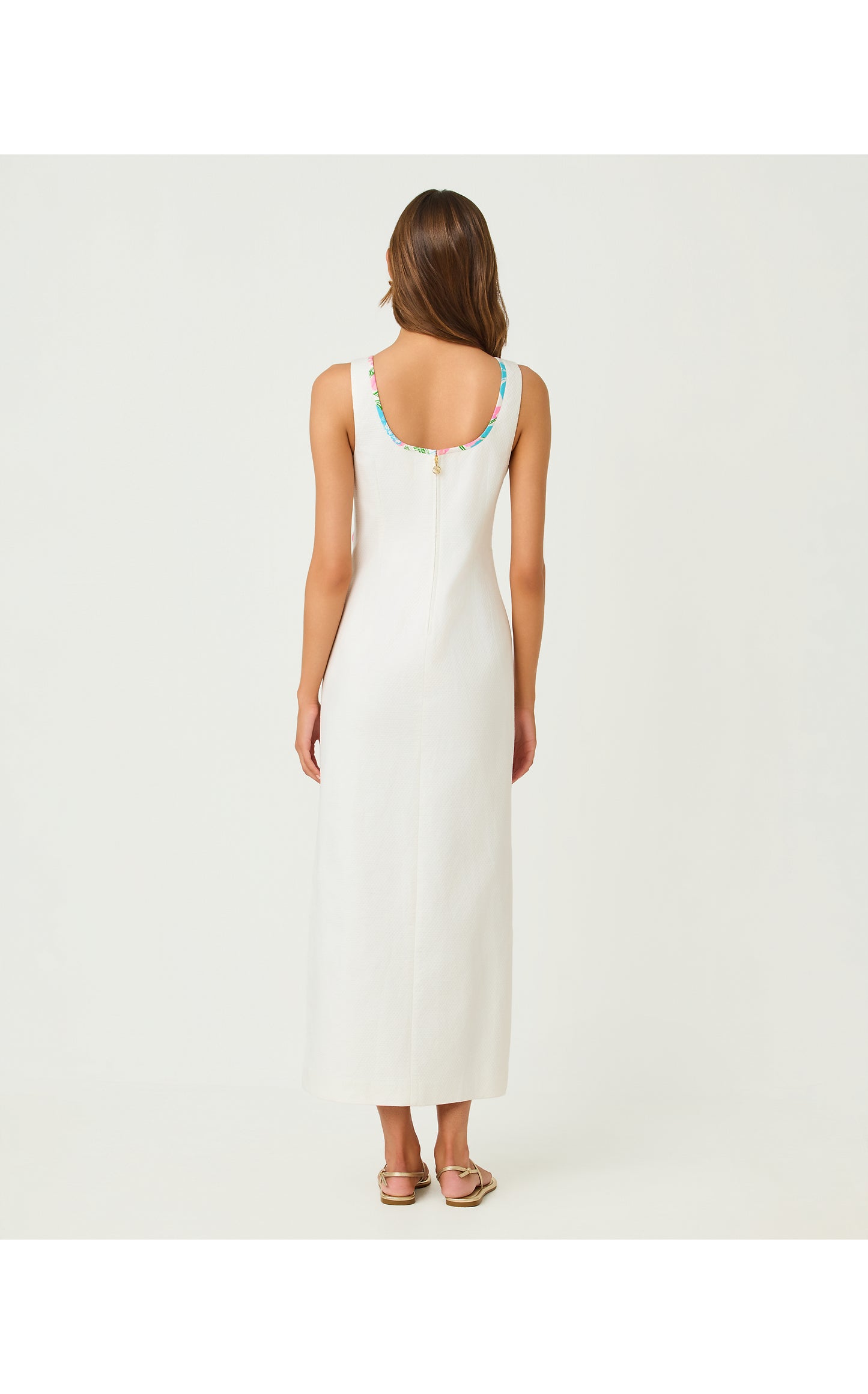 Marleigh Stretch Maxi Shift Dress - Resort White