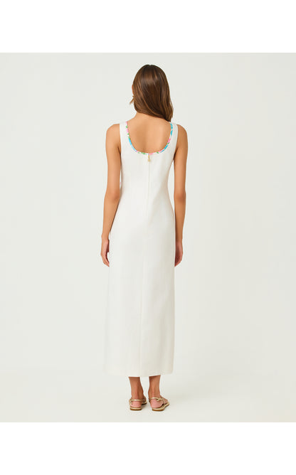 Marleigh Stretch Maxi Shift Dress - Resort White