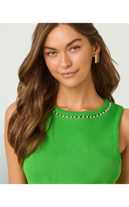 Vanna Knit Top - Putting Green