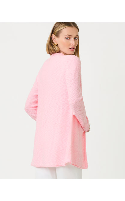 Faretta Long Length Cardigan -Pink Muse