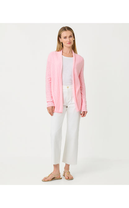 Faretta Long Length Cardigan -Pink Muse