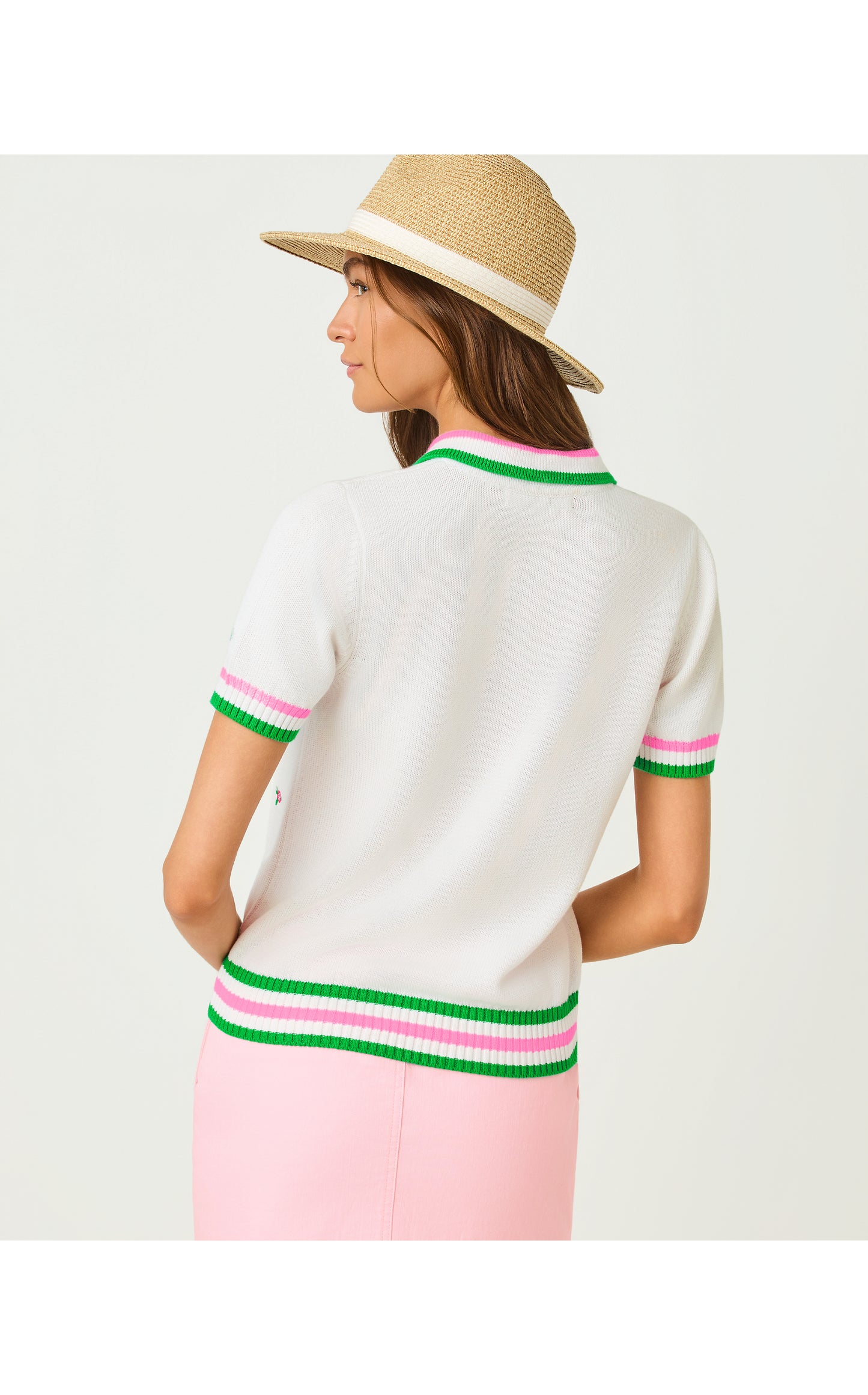 Suzette Embroidered Sweater - Resort White Derby Ditsy Embroidery