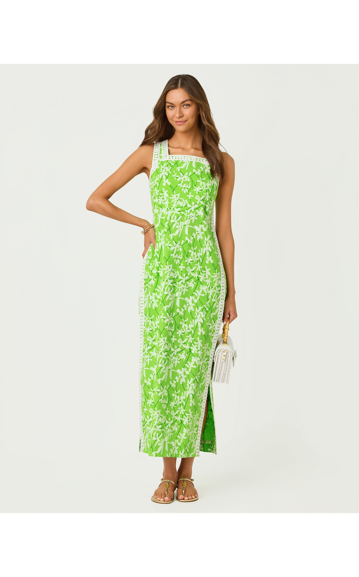 Tina Maxi Romper - Crocodile Green Liza Overprint